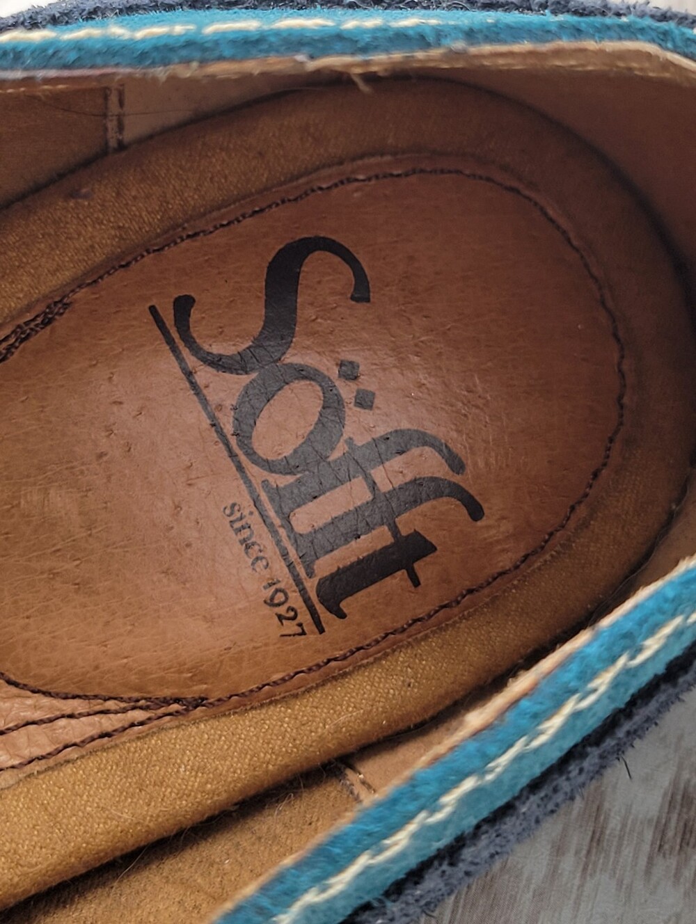 Sofft Alexandra Suede 2 Tone Oxford Shoes Teal Navy Size 8 8M Leather - Picture 9 of 11
